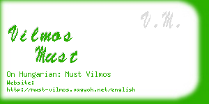 vilmos must business card